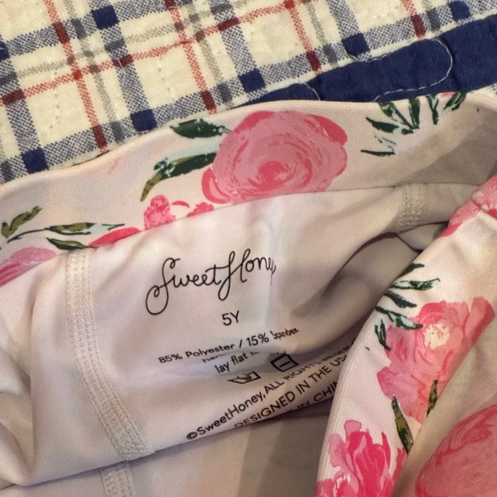 SweetHoney Pink Floral leotard with matching skirt - Picture 2 of 4